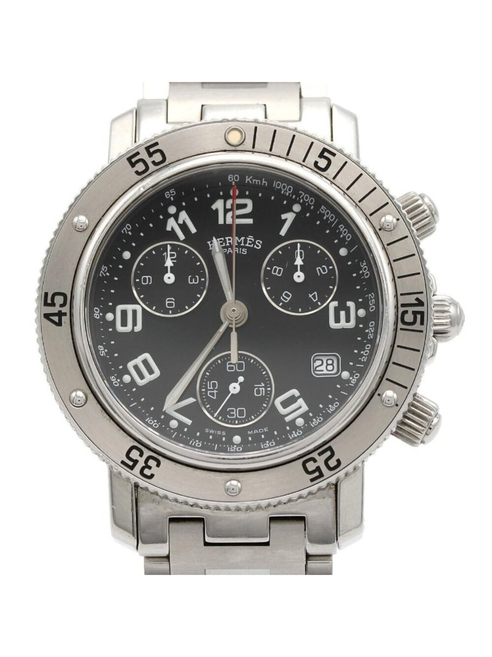 Hermes Clipper Diver Chronograph SS Quartz Watch